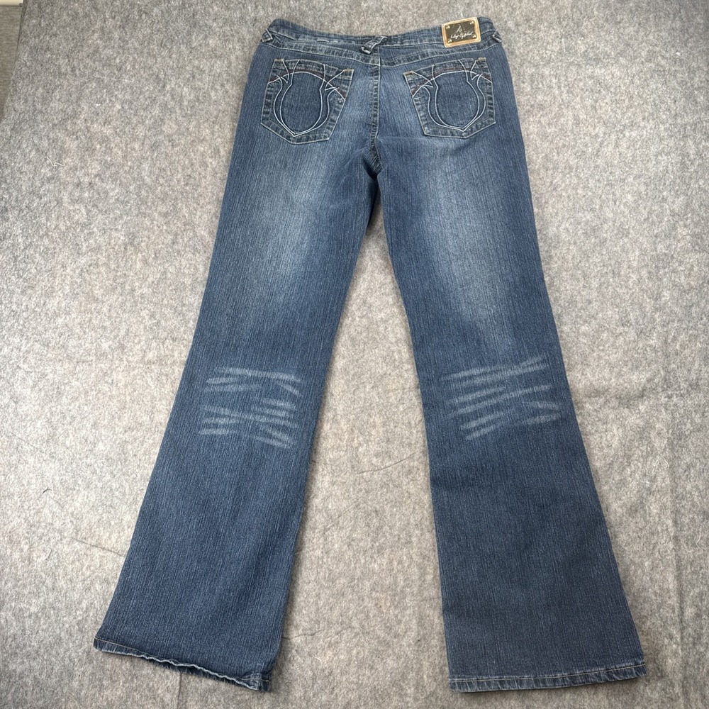Baby Phat Jeans Women's Size 13 Y2K Denim 90's Cat Logo Bootcut Flare Vintage - Picture 9 of 12